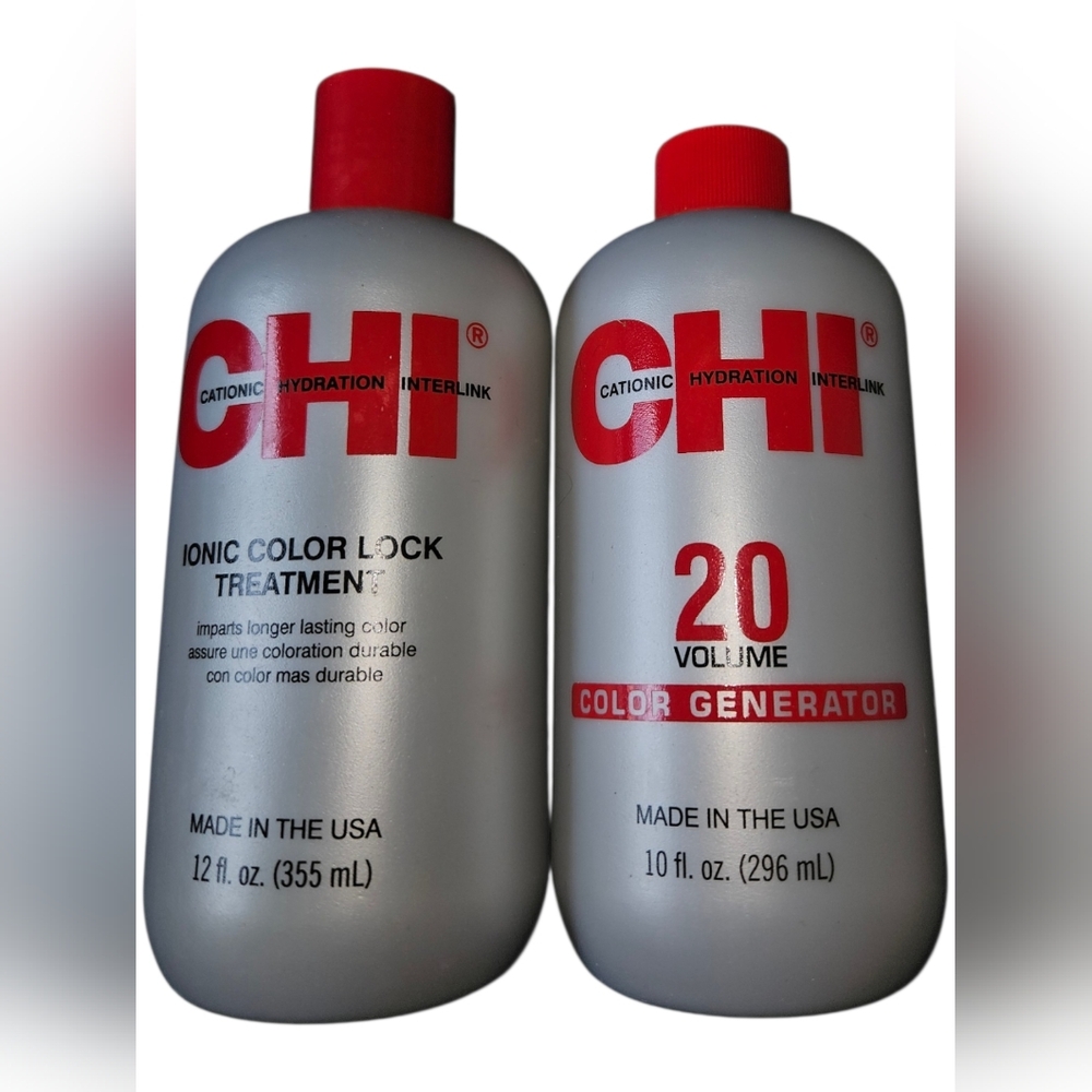 Chi Ionic Color Lock Treatment & 20 Volume Color Generator Bundle
